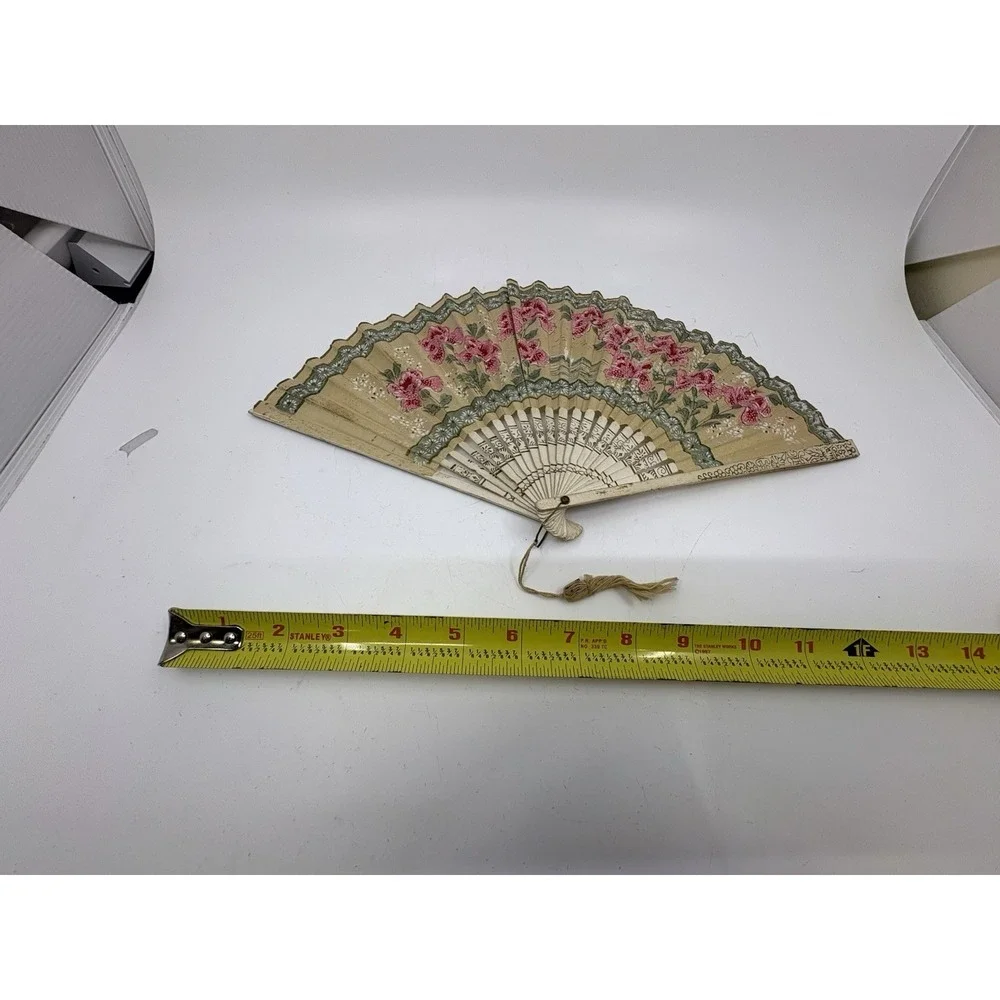 Antique Babcock Lake Casino Hand Painted Hand Folding Fan